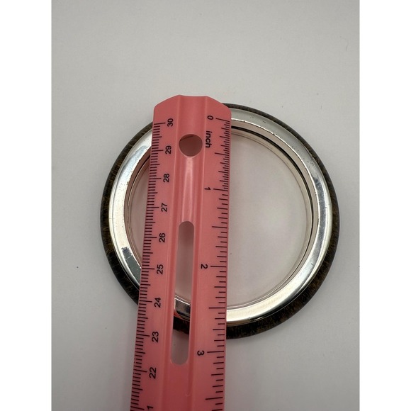 Vintage Silver Tone Faux Tortoiseshell Bracelet Set – Retro Statement Jewelry - Picture 6 of 6